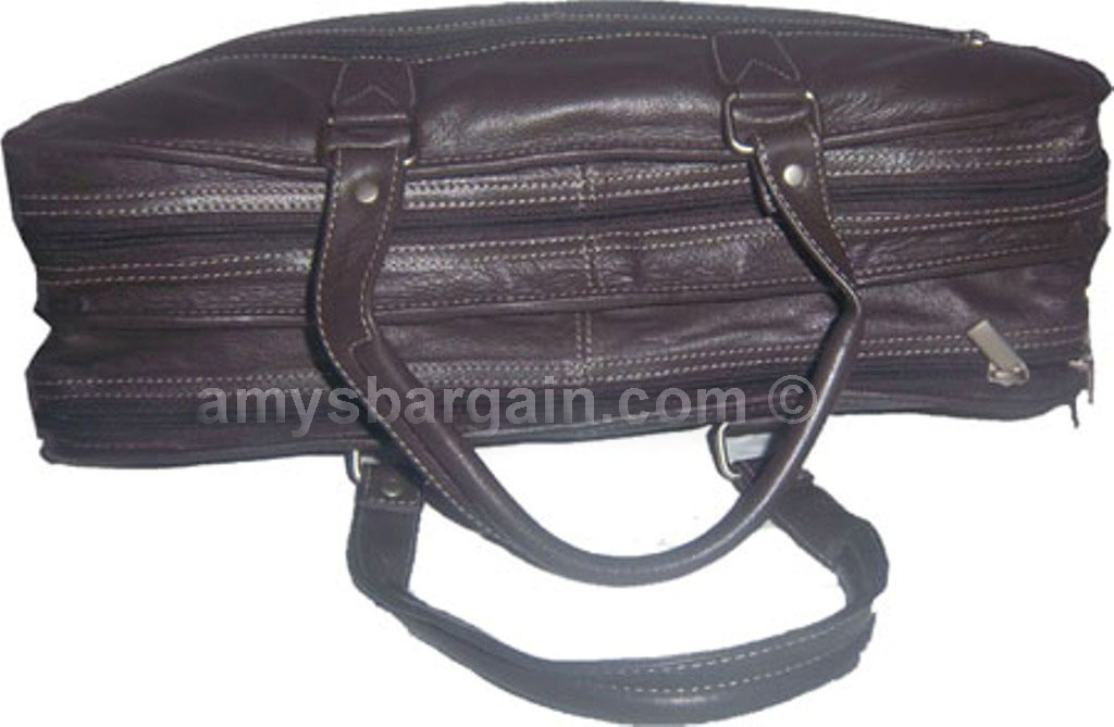 New leather briefcase case, unbranded brown leather briefcase zip top case - Image 3