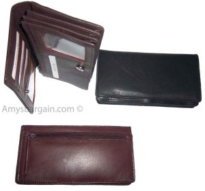 New woman's Leather checkbook wallet compact wallet zip wallet new wallet bnwt - Image 3