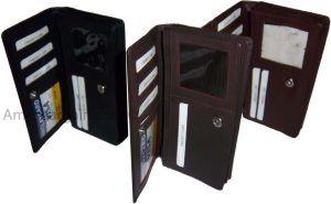New woman's Leather checkbook wallet compact wallet zip wallet new wallet bnwt - Image 5