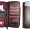 Organizer Leather document case passport ID airline ticket Credit card more BN