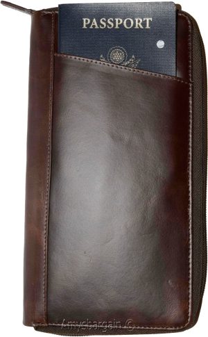 Organizer Leather document case passport ID airline ticket Credit card more BN - Image 14
