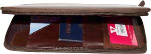 Organizer Leather document case passport ID airline ticket Credit card more BN - Image 18