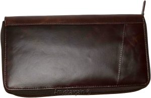 Organizer Leather document case passport ID airline ticket Credit card more BN - Image 23