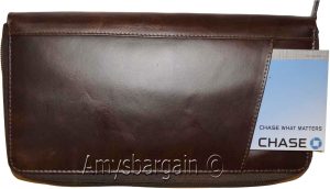 Organizer Leather document case passport ID airline ticket Credit card more BN - Image 10