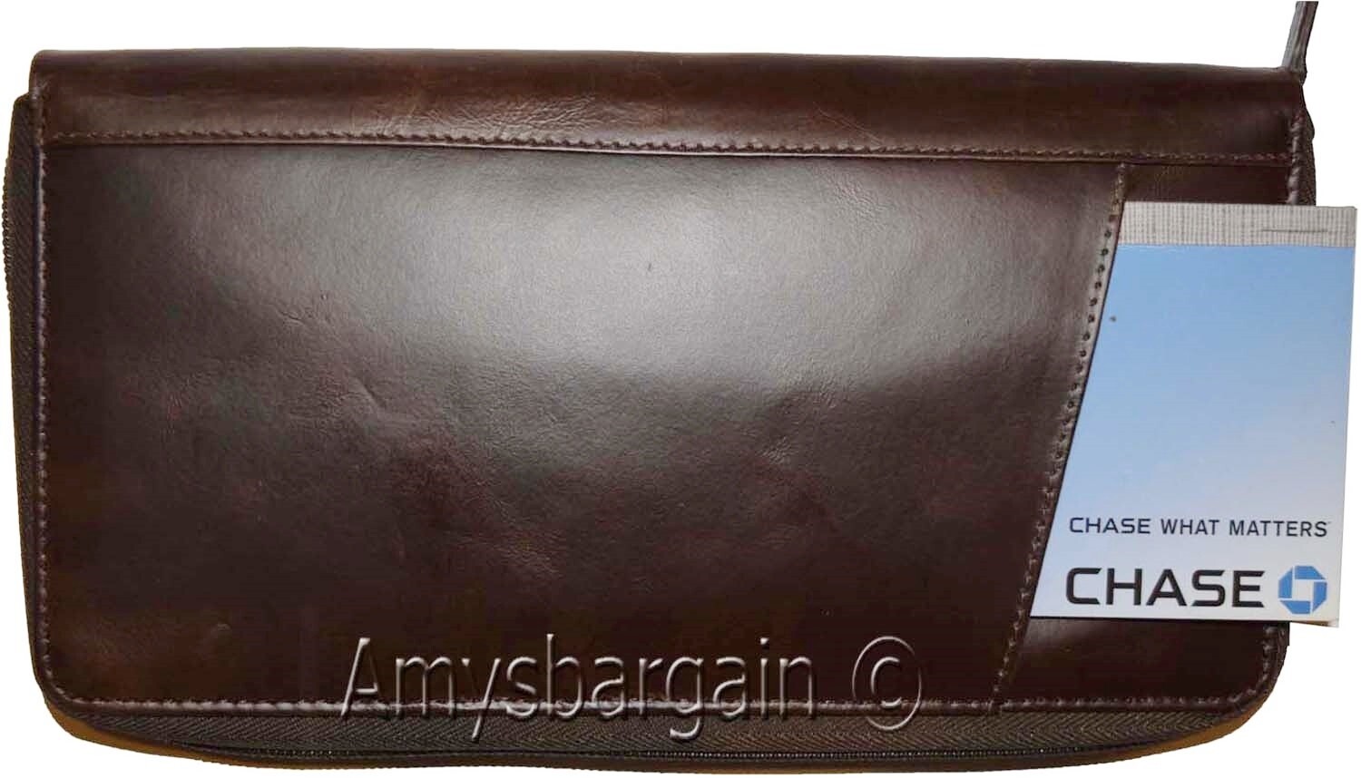 Organizer Leather document case passport ID airline ticket Credit card more BN - Image 10