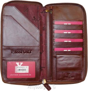 Organizer, Leather document case, passport ID airline ticket Credit card planner - Image 11