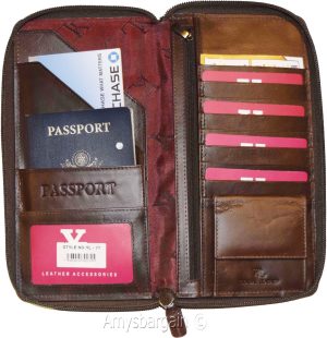 Organizer, Leather document case, passport ID airline ticket Credit card planner - Image 13