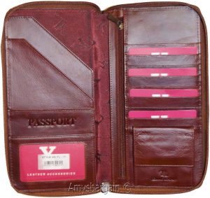 Organizer, Leather document case, passport ID airline ticket Credit card planner - Image 3