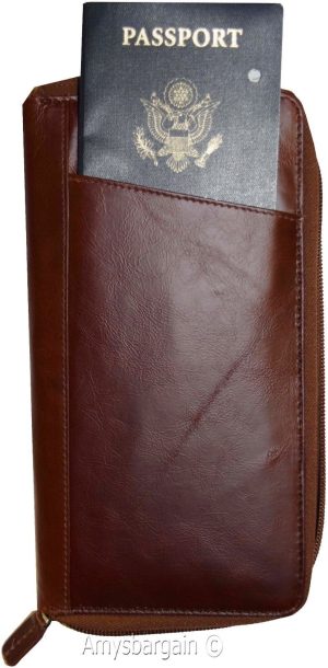 Organizer, Leather document case, passport ID airline ticket Credit card planner - Image 4