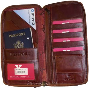 Organizer, Leather document case, passport ID airline ticket Credit card planner - Image 7