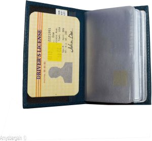 RFID leather business card id credit card picture case 24 transparent card slots - Image 10