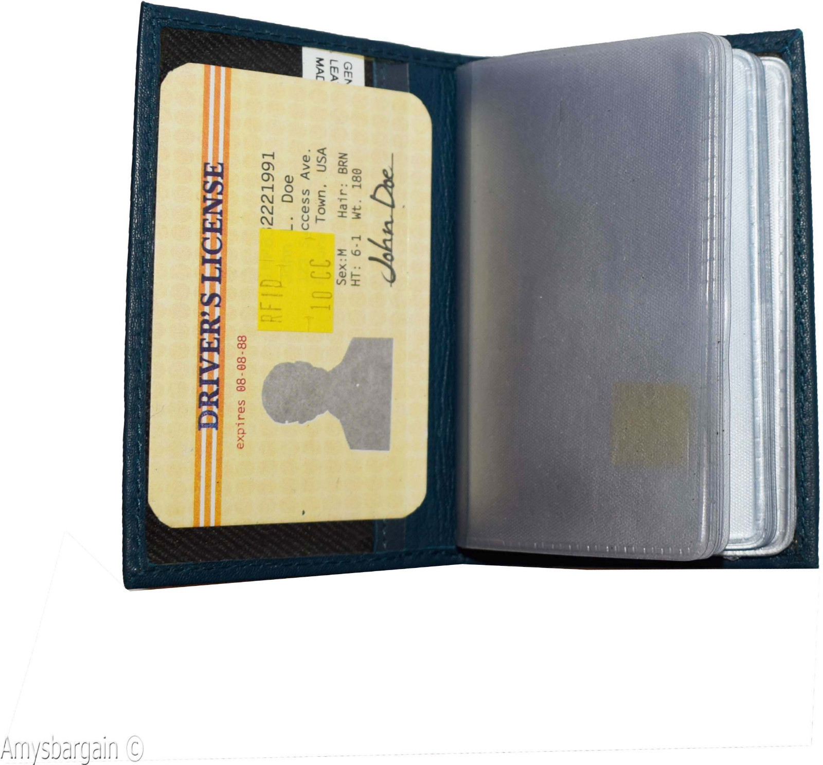 RFID leather business card id credit card picture case 24 transparent card slots - Image 10