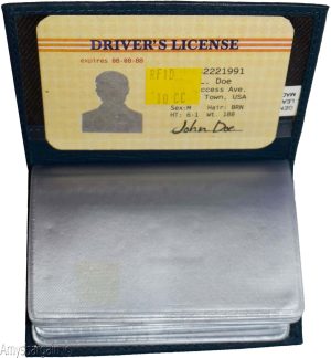 RFID leather business card id credit card picture case 24 transparent card slots - Image 9