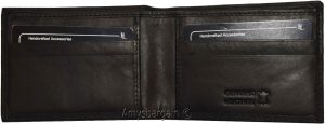 Thin Men's Black Bifold Wallet, Genuine Leather 6 Credit Card Billfold wallet BN - Image 6