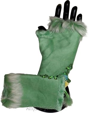Finger-less Gloves Winter Gloves Hand Wrist Warmer Fur trim one size fits all - Image 17