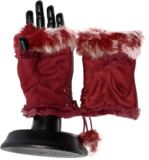 Finger-less Gloves Winter Gloves Hand Wrist Warmer Fur trim one size fits all - Image 25