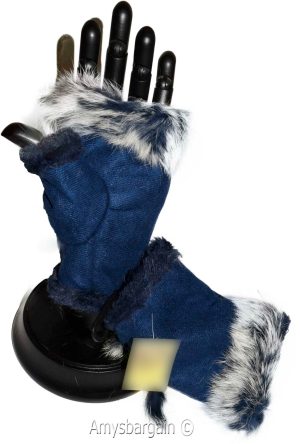 Finger-less Gloves Winter Gloves Hand Wrist Warmer Fur trim one size fits all - Image 20