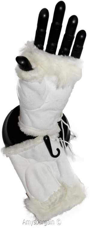 Finger-less Gloves Winter Gloves Hand Wrist Warmer Fur trim one size fits all - Image 21