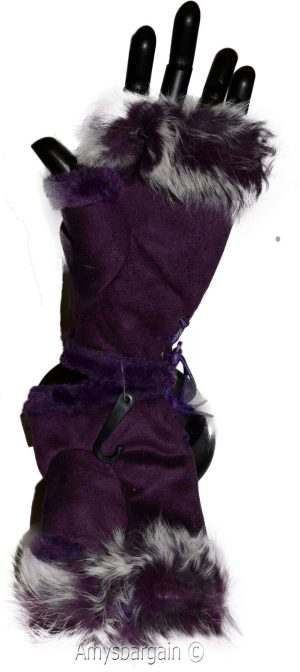 Finger-less Gloves Winter Gloves Hand Wrist Warmer Fur trim one size fits all - Image 19