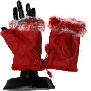 Finger-less Gloves Winter Gloves Hand Wrist Warmer Fur trim one size fits all - Image 24