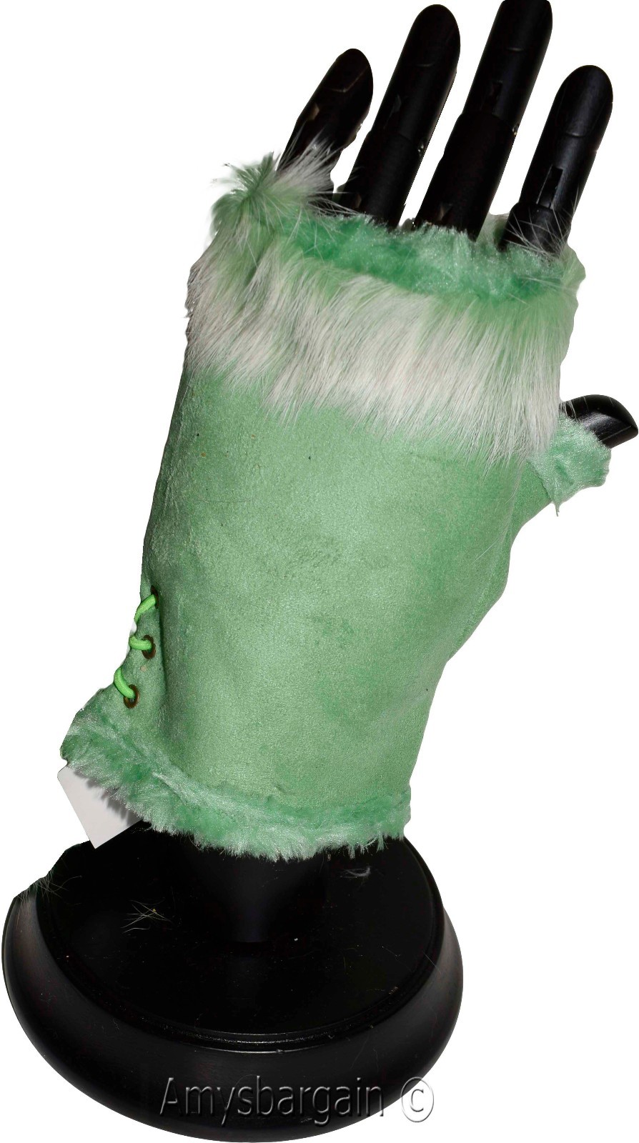 Finger-less Gloves, Winter Gloves Hand/Wrist Warmer Fur trim One-Size Gloves BN - Image 17