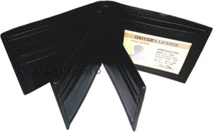 Man's Leather Wallet 9 Card Holder 3 ID windows Billfold Leather wallet - Image 14