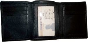 Man’s wallet Trifold Leather transparent window 2 bill spaces 6 cards br new - Image 14