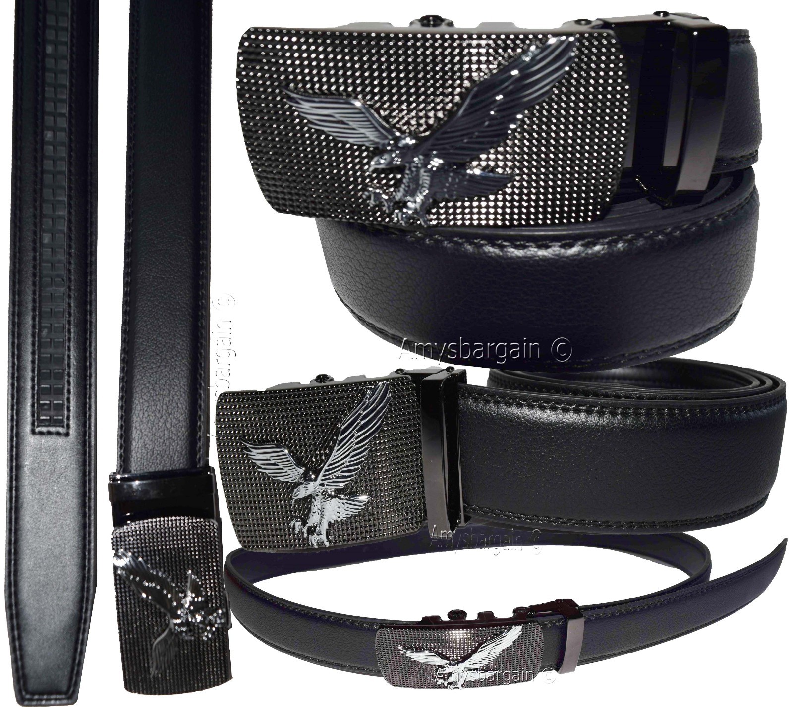 Men's belt leather dress casual automatic lock eagle buckle new quick lock belt - Image 14