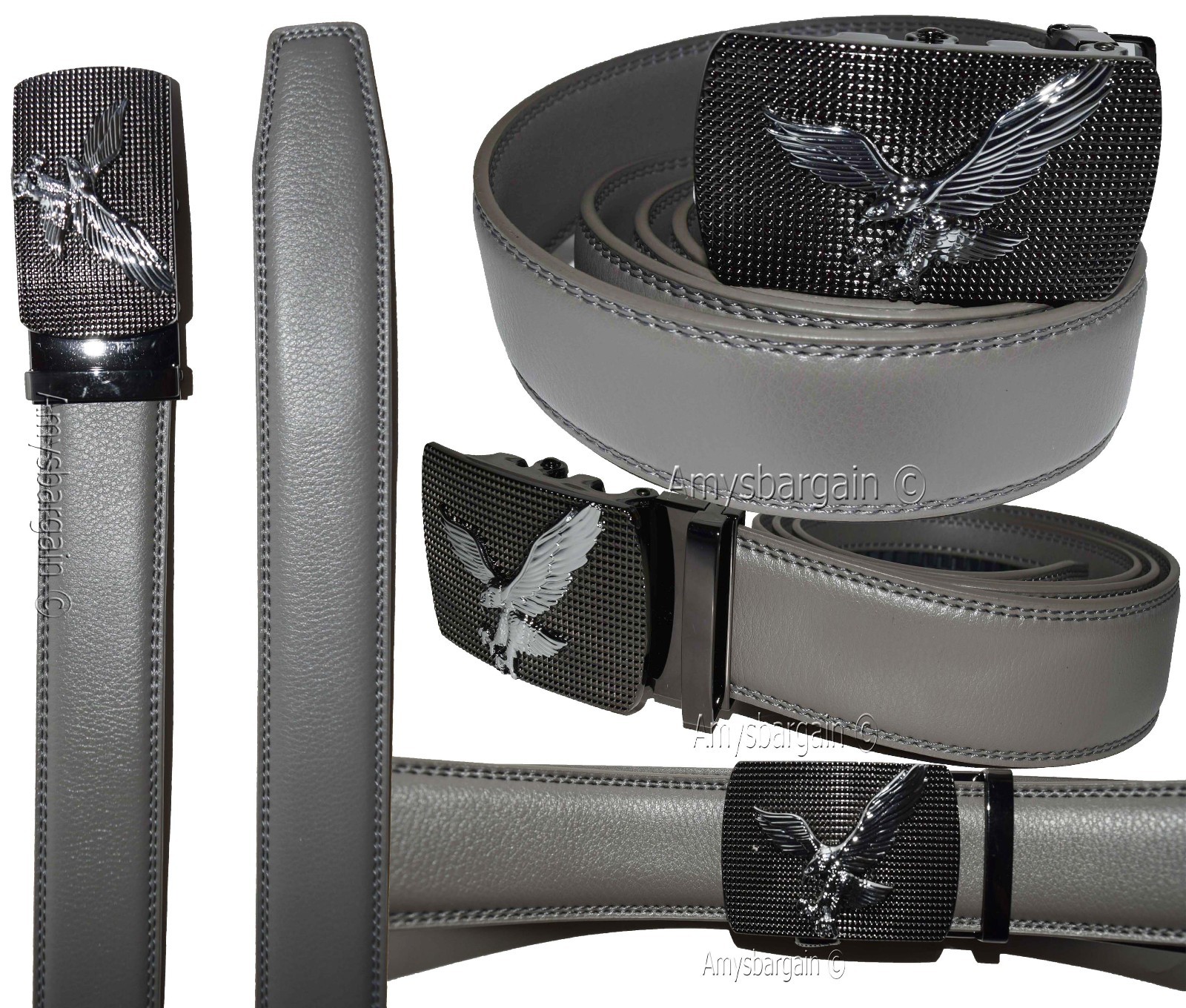 Men's belt leather dress casual automatic lock eagle buckle new quick lock belt - Image 16