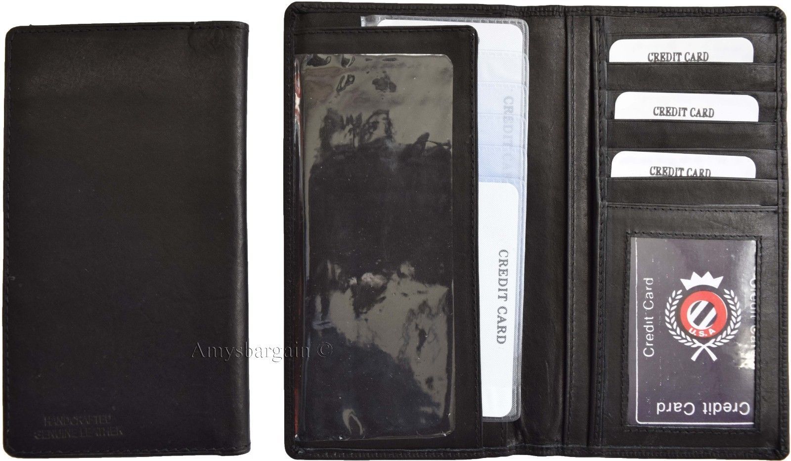 Women/Man's Leather Checkbook Wallet Unbranded Black checkbook cover new - Image 11