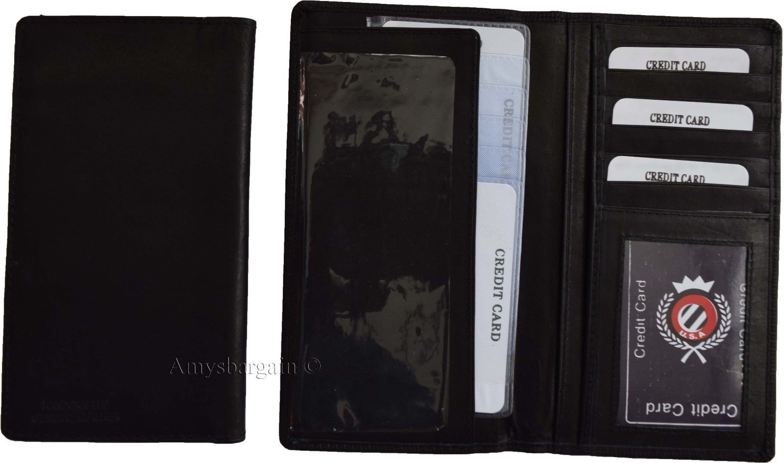 Women/Man's Leather Checkbook Wallet Unbranded Black checkbook cover new - Image 10
