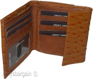 Women’s Ostritch Leather wallet Ladies wallet change purse cards bills ID new - Image 3