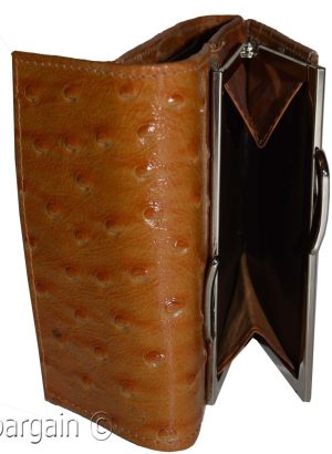 Women’s Ostritch Leather wallet Ladies wallet change purse cards bills ID new - Image 8