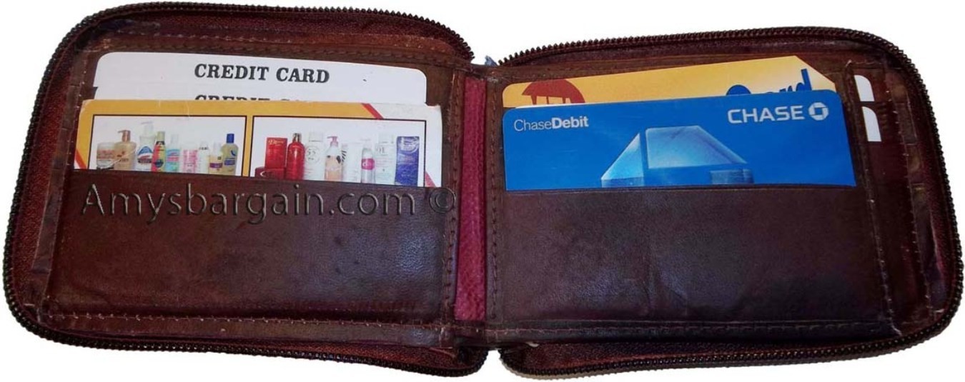 Zip around man's Leather wallet 9 credit card flip side ID window br new wallet - Image 6