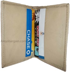 beige leather business card case credit card holder id card br new card holder - Image 13