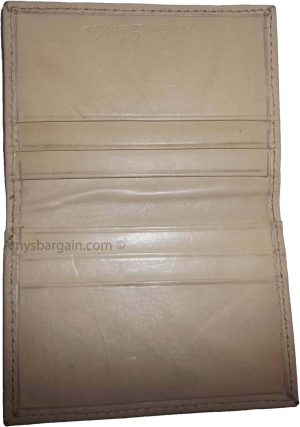 beige leather business card case credit card holder id card br new card holder - Image 3
