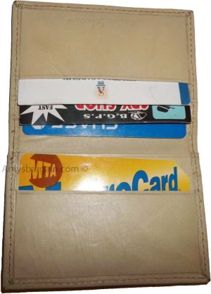 beige leather business card case credit card holder id card br new card holder - Image 4