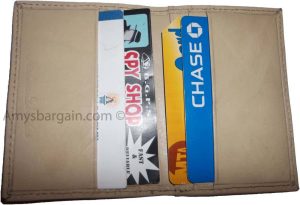 beige leather business card case credit card holder id card br new card holder - Image 8
