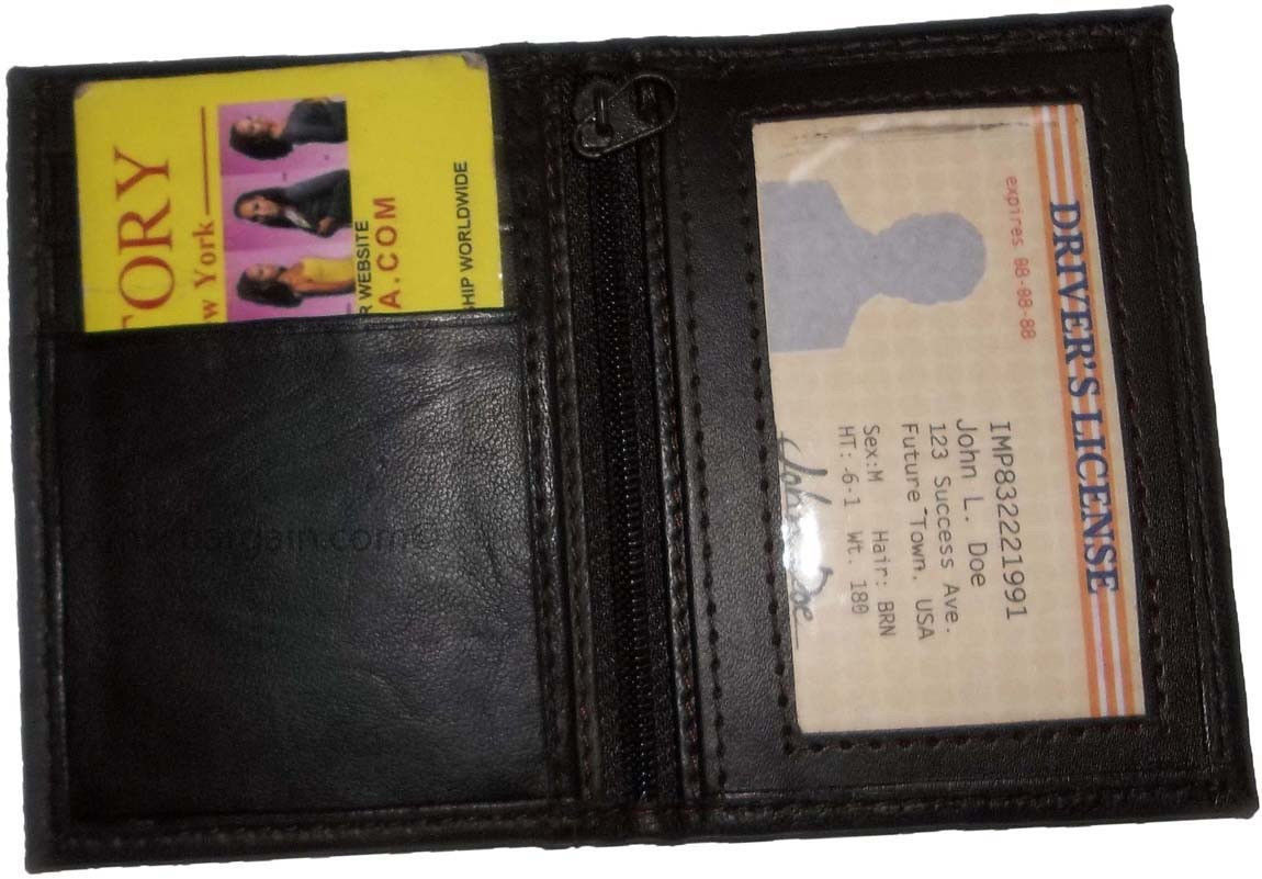 leather business credit card space 2 IDs 2 zip pockets 1 bill pocket brand new - Image 3