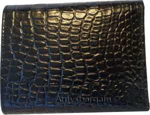 lot of 12 man's black trifold wallet new style crocodile printed leather wallet - Image 4