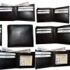lot of 12 men's bifold leather wallet 3 billfold pockts id case change case new