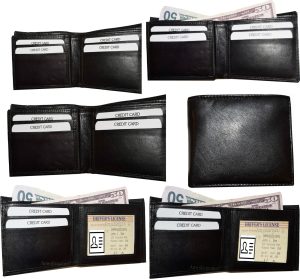 lot of 12 men's bifold leather wallet 3 billfold pockts id case change case new - Image 3