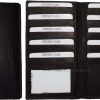 lot of 2 leather checkbook cover black credit card id wallet 19 cards brand new
