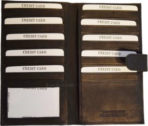 lot of 2 leather checkbook cover black credit card id wallet 19 cards brand new - Image 8