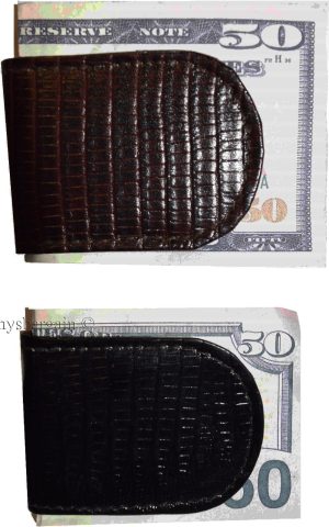 lot of 2 new lizard printed leather money clip unbranded money clip bi-fold - Image 4