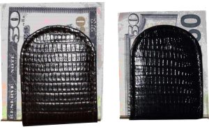 lot of 2 new lizard printed leather money clip unbranded money clip bi-fold - Image 5
