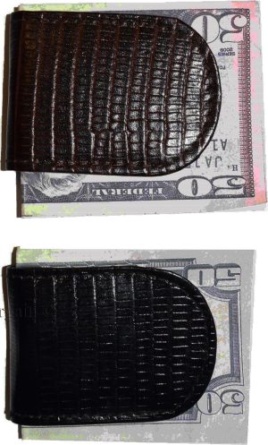 lot of 2 new lizard printed leather money clip unbranded money clip bi-fold - Image 7