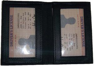 lot of 2 new slim leather credit card id card picture holder 2 id windows new - Image 3