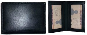 lot of 2 new slim leather credit card id card picture holder 2 id windows new