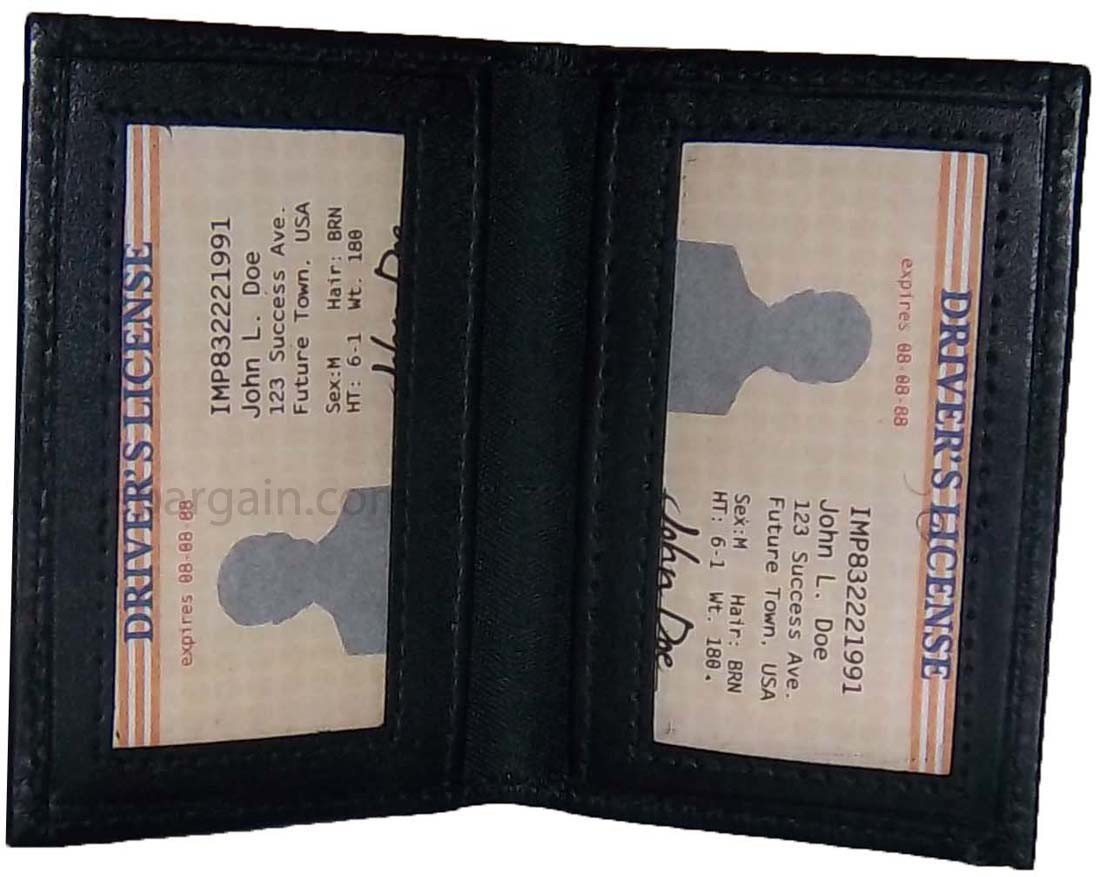 lot of 2 new slim leather credit card id card picture holder 2 id windows new - Image 8